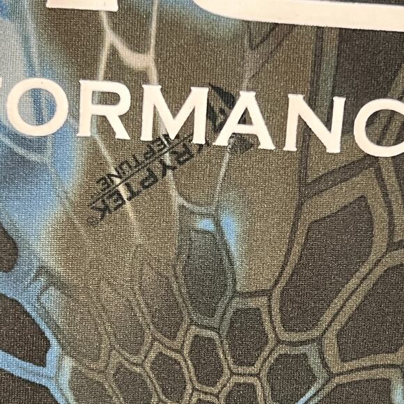 Huk Kryptek Neptune Blue Large Raglan Colorblock Performance Fishing Shirt - Picture 6 of 10